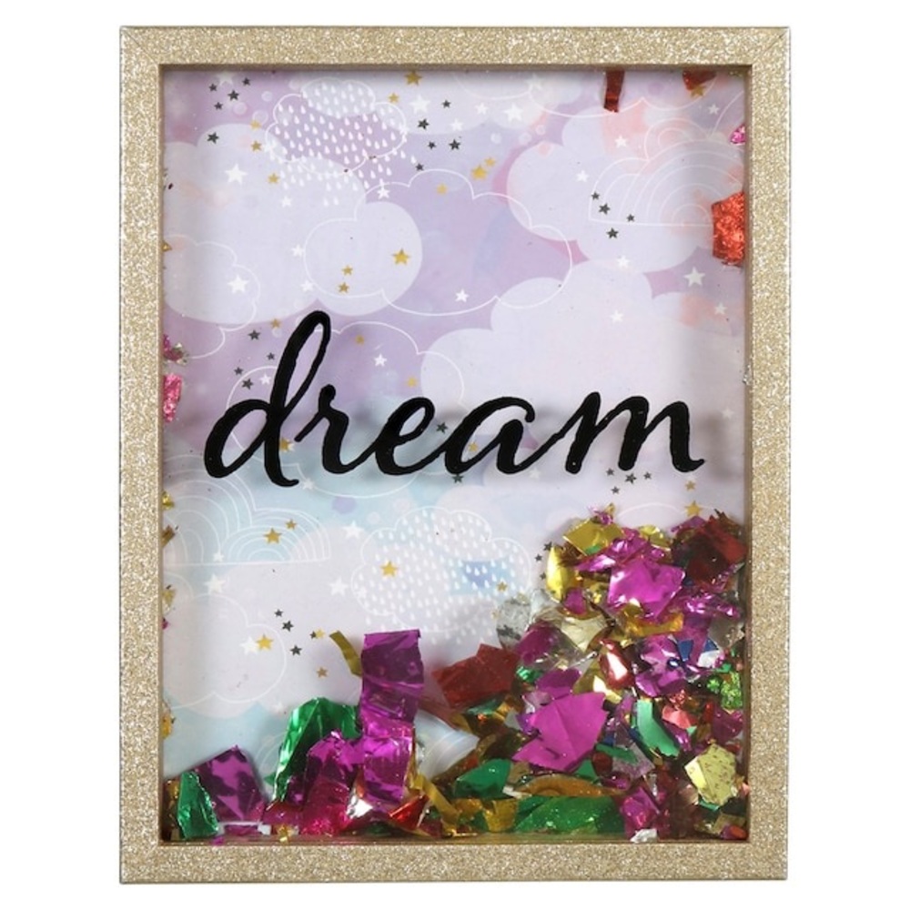 Dream Glitter Confetti Table Plaque